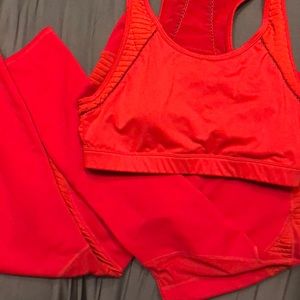 Set: Fire Engine Red Leggings & Sports Bra